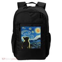 Starry Night Cat Van Gogh Cat Cat Lover Cat Mom Cat Dad Backpack thumb 0