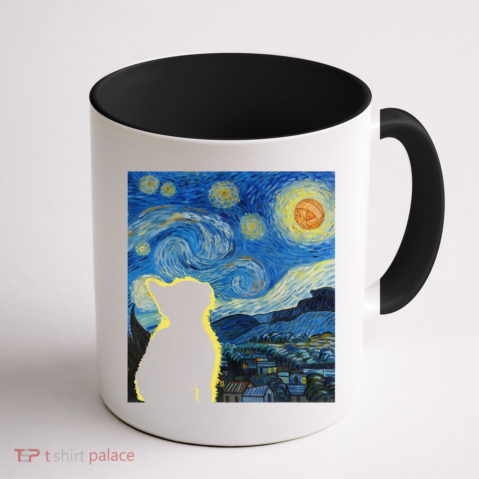 Starry Night Cat Van Gogh Cat Cat Lover Cat Mom Cat Dad Coffee Mug