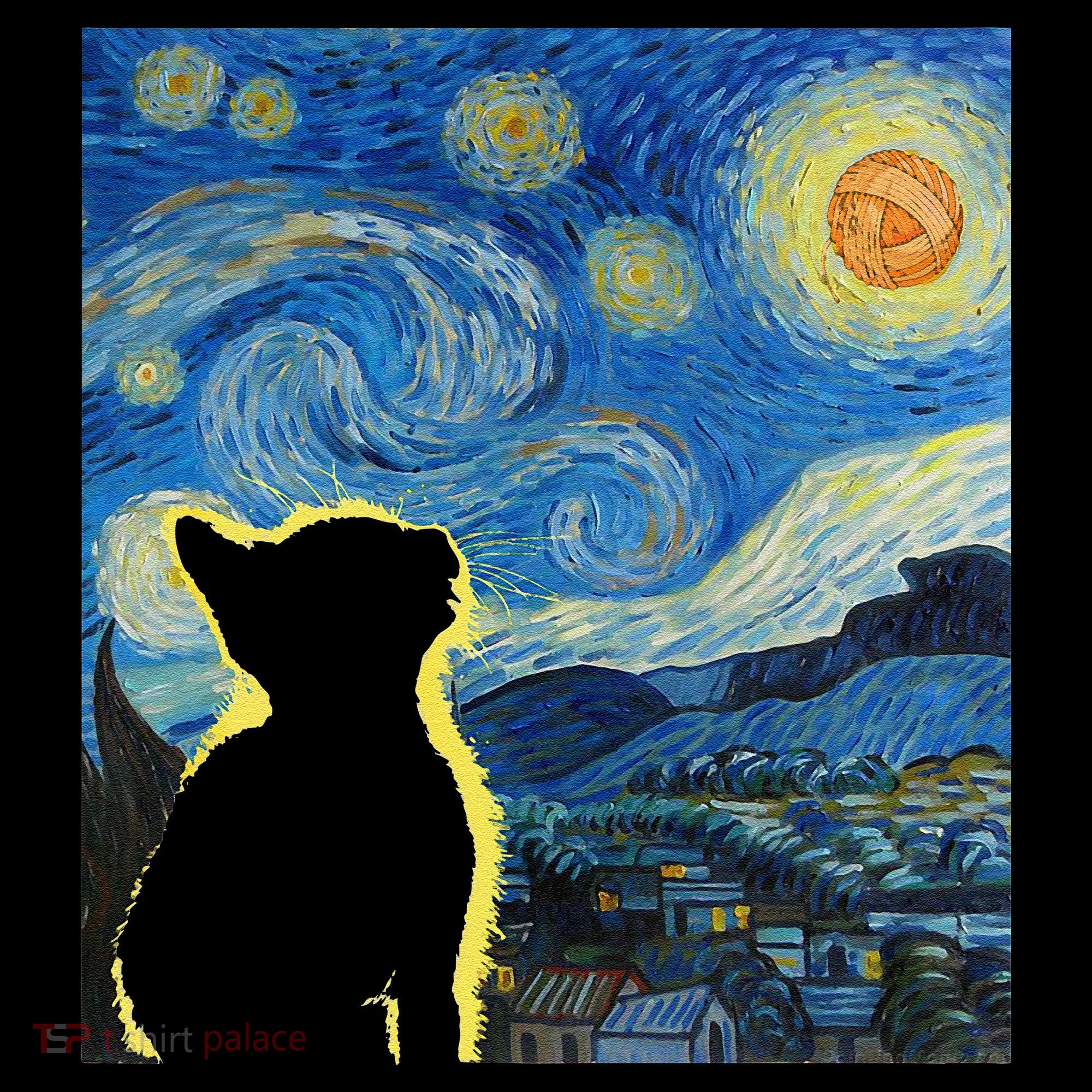 Starry Night Cat Van Gogh Cat Cat Lover Cat Mom Cat Dad Coffee Mug