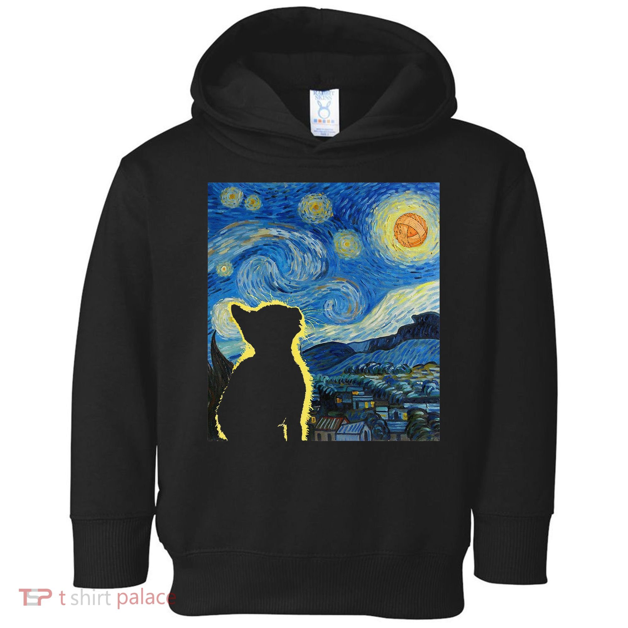 Starry Night Cat Van Gogh Cat Cat Lover Cat Mom Cat Dad Toddler Hoodie