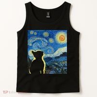 Starry Night Cat Van Gogh Cat Cat Lover Cat Mom Cat Dad Tank Top thumb 2