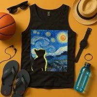 Starry Night Cat Van Gogh Cat Cat Lover Cat Mom Cat Dad Tank Top thumb 4