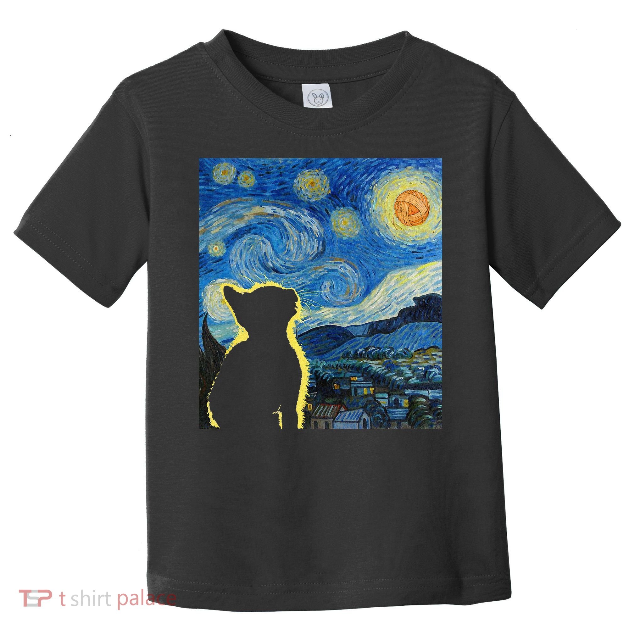 Starry Night Cat Van Gogh Cat Cat Lover Cat Mom Cat Dad Toddler T-Shirt