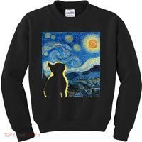 Starry Night Cat Van Gogh Cat Cat Lover Cat Mom Cat Dad Kids Sweatshirt thumb 0