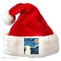 Starry Night Cat Van Gogh Cat Cat Lover Cat Mom Cat Dad Santa Hat thumb 0