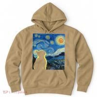 Starry Night Cat Van Gogh Cat Cat Lover Cat Mom Cat Dad Hoodie thumb 0