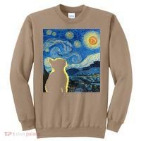 Starry Night Cat Van Gogh Cat Cat Lover Cat Mom Cat Dad Sweatshirt thumb 0