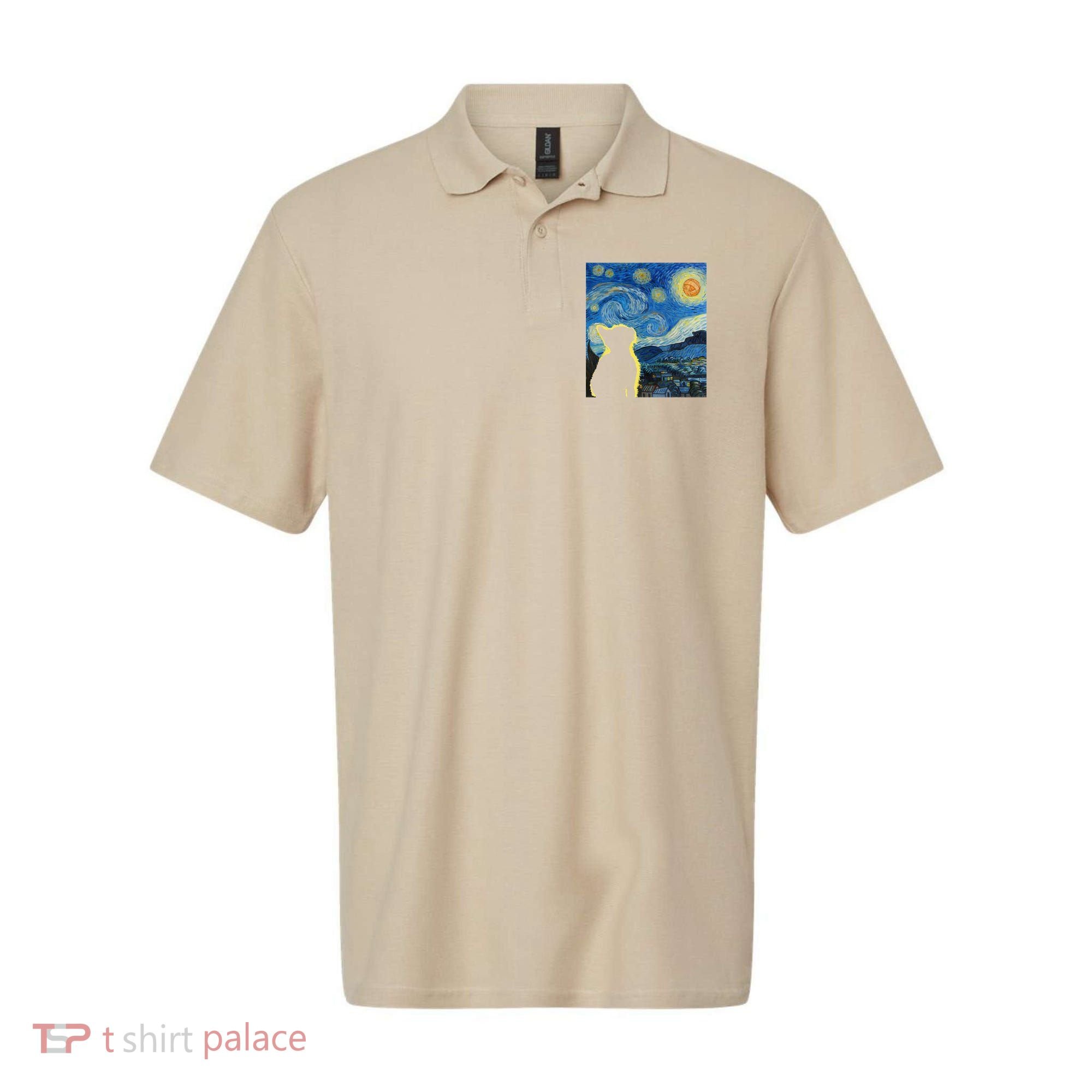 Starry Night Cat Van Gogh Cat Cat Lover Cat Mom Cat Dad Polo