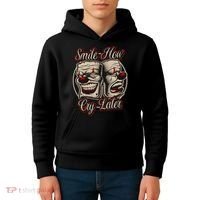 Smile Now Cry Later Drama Masks Kids Hoodie thumb 4