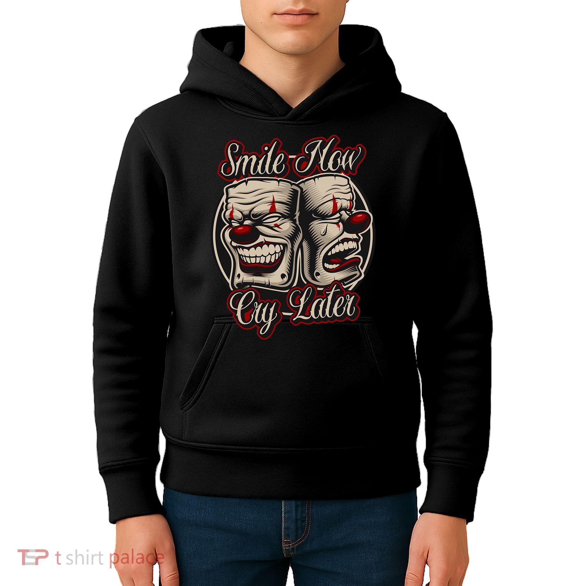 Smile Now Cry Later Drama Masks Kids Hoodie