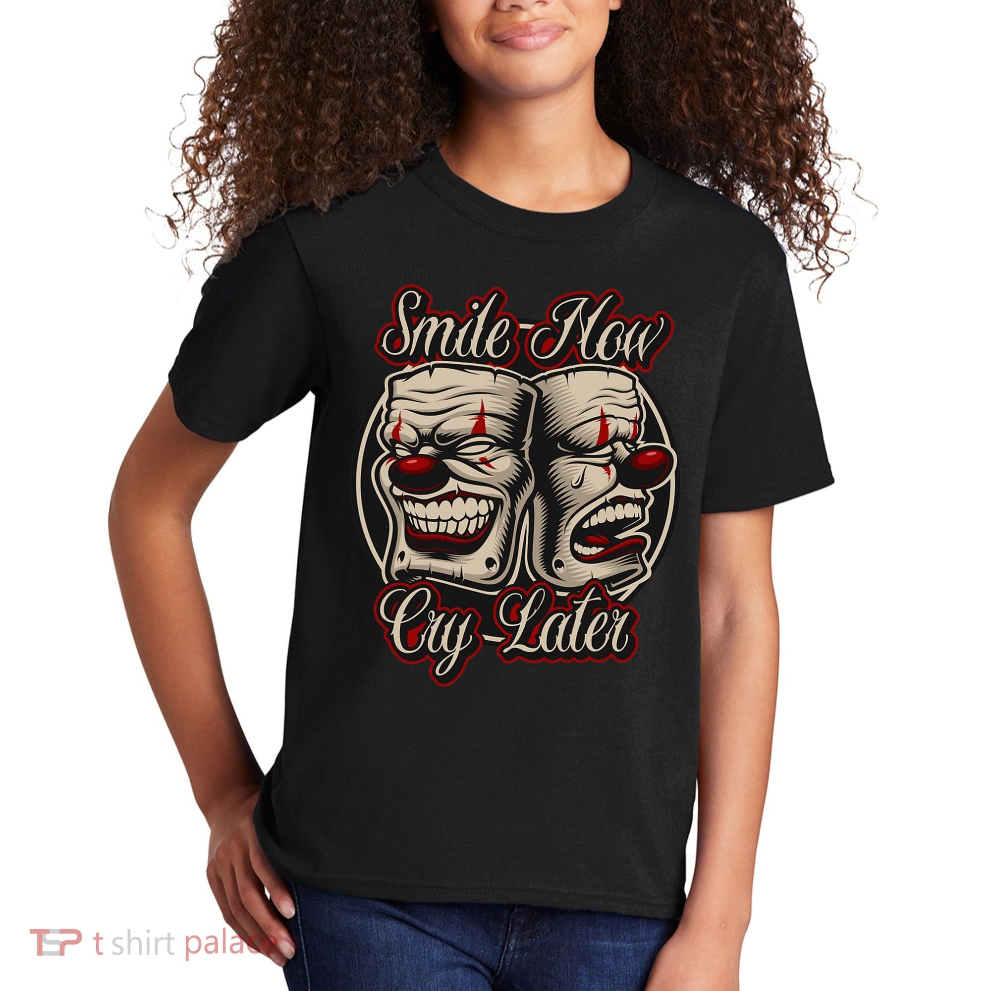 Smile Now Cry Later Drama Masks Kids T-Shirt