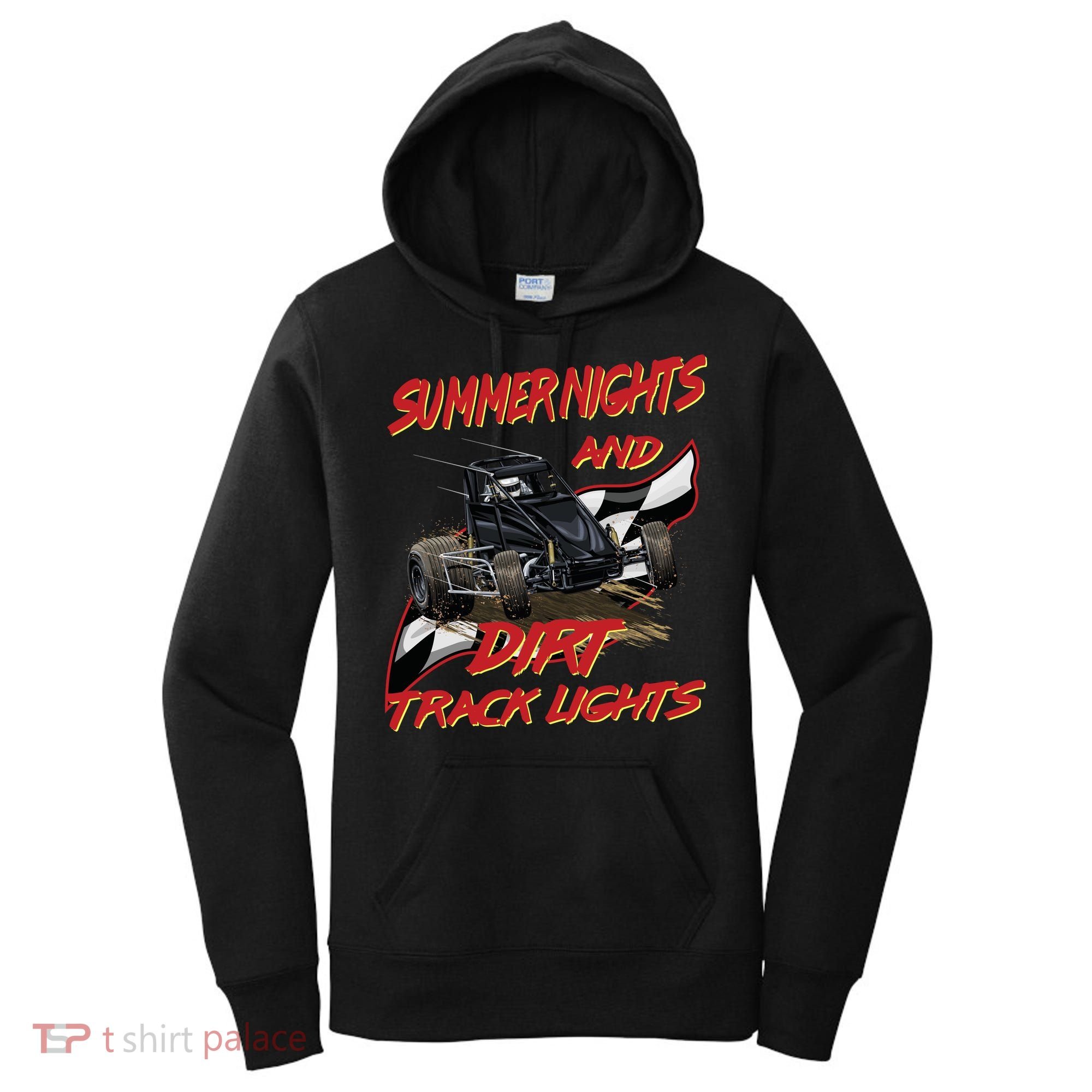 Summer Nights Dirt Track Lights | Dirt Track Racing | Motocross Gift Women's Hoodie