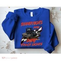 Summer Nights Dirt Track Lights | Dirt Track Racing | Motocross Gift Sweatshirt thumb 2