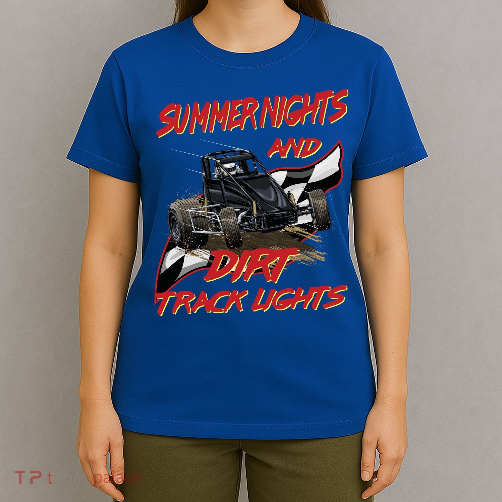 Summer Nights Dirt Track Lights | Dirt Track Racing | Motocross Gift T-Shirt