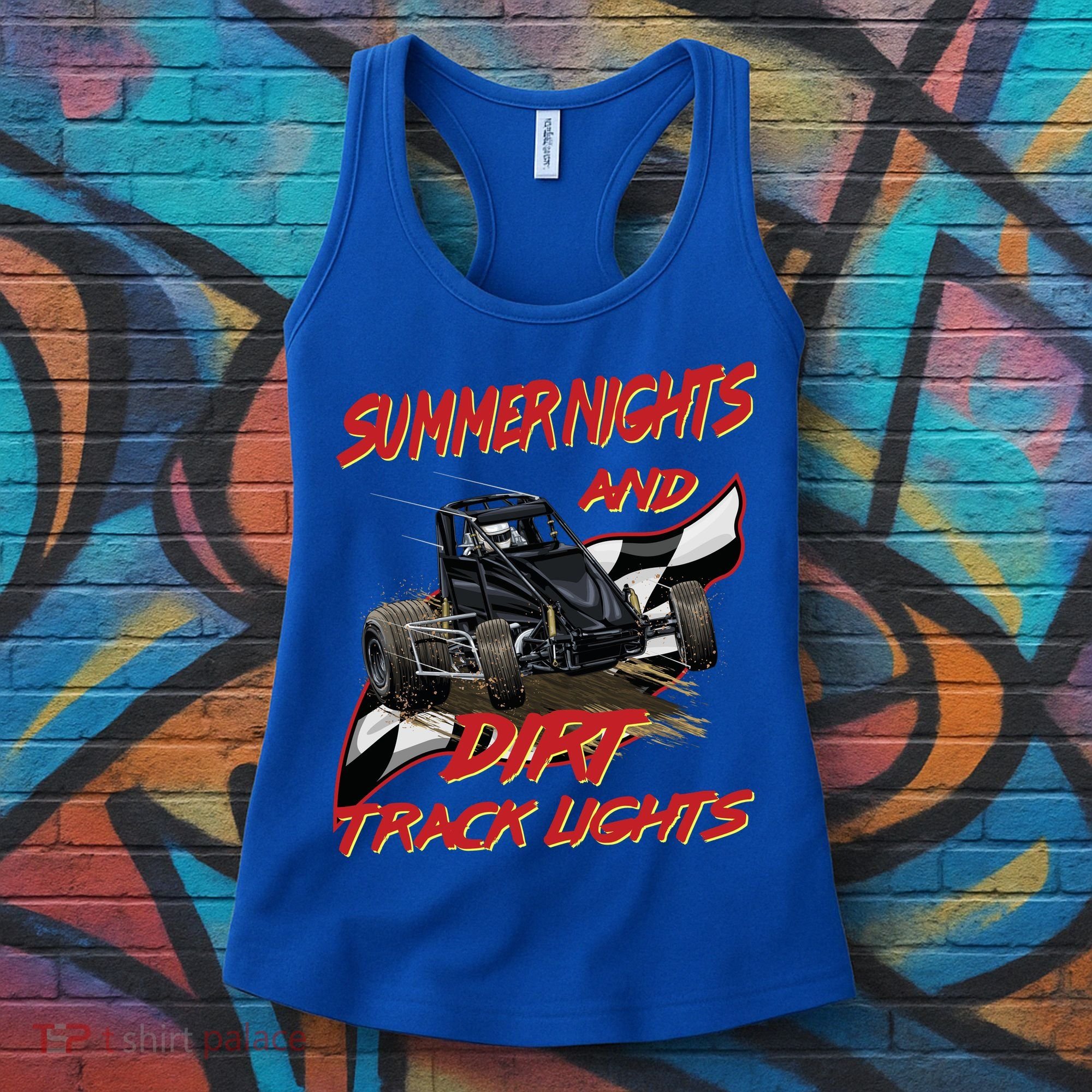 Summer Nights Dirt Track Lights | Dirt Track Racing | Motocross Gift Women's Tank Top