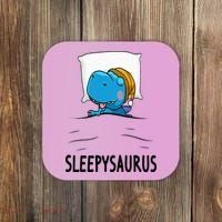 Sleepysaurus nightshirt Dinosaur Dino TRex nightgown Sleep Coaster thumb 0
