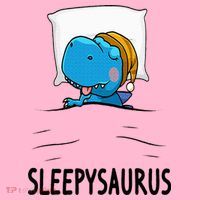 Sleepysaurus nightshirt Dinosaur Dino TRex nightgown Sleep Coaster thumb 2