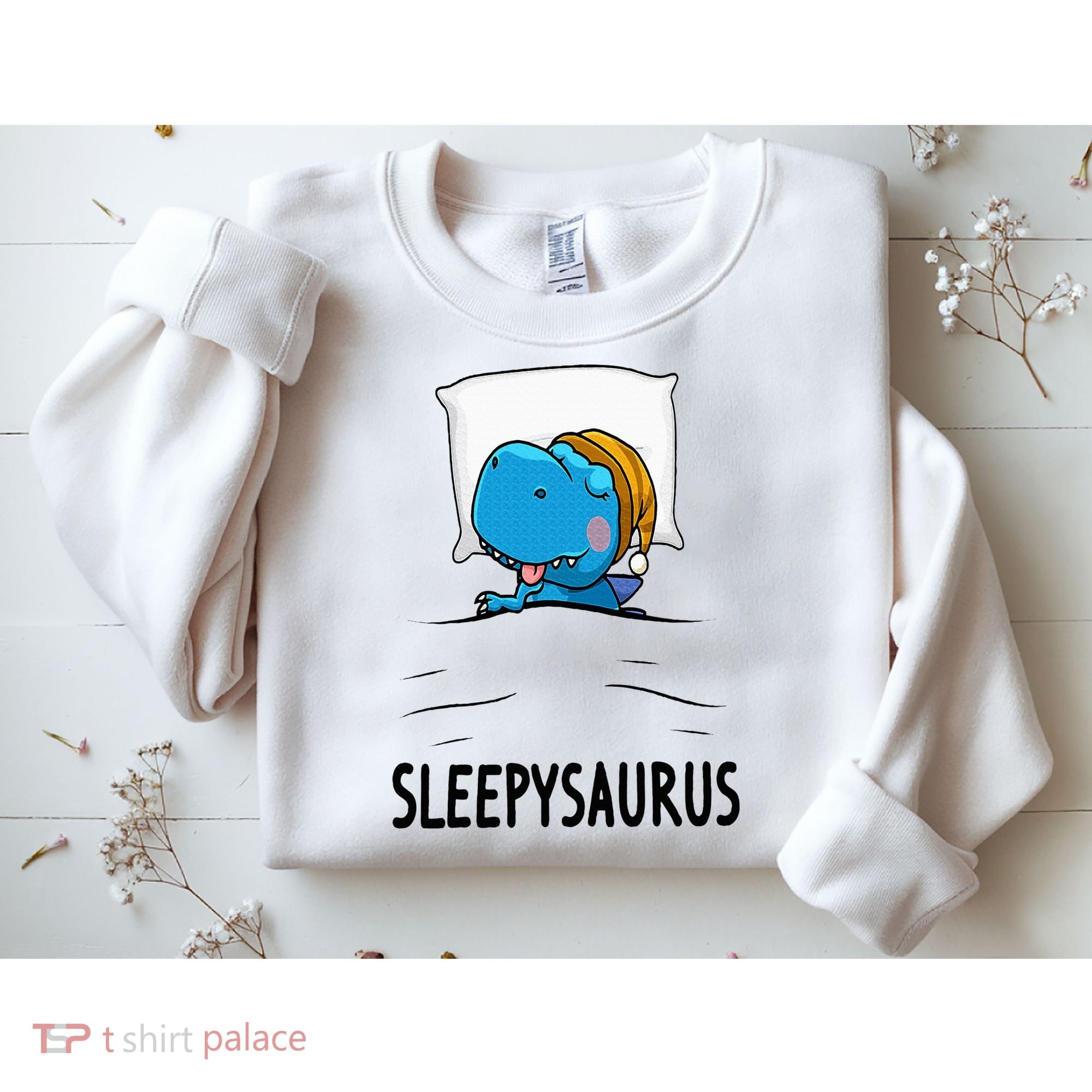 Sleepysaurus nightshirt Dinosaur Dino TRex nightgown Sleep Sweatshirt