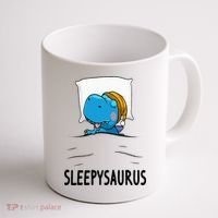 Sleepysaurus nightshirt Dinosaur Dino TRex nightgown Sleep Coffee Mug thumb 1