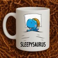 Sleepysaurus nightshirt Dinosaur Dino TRex nightgown Sleep Coffee Mug thumb 2