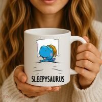 Sleepysaurus nightshirt Dinosaur Dino TRex nightgown Sleep Coffee Mug thumb 3