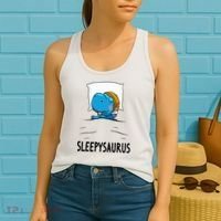 Sleepysaurus nightshirt Dinosaur Dino TRex nightgown Sleep Women's Tank Top thumb 2