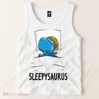 Sleepysaurus nightshirt Dinosaur Dino TRex nightgown Sleep Tank Top thumb 2