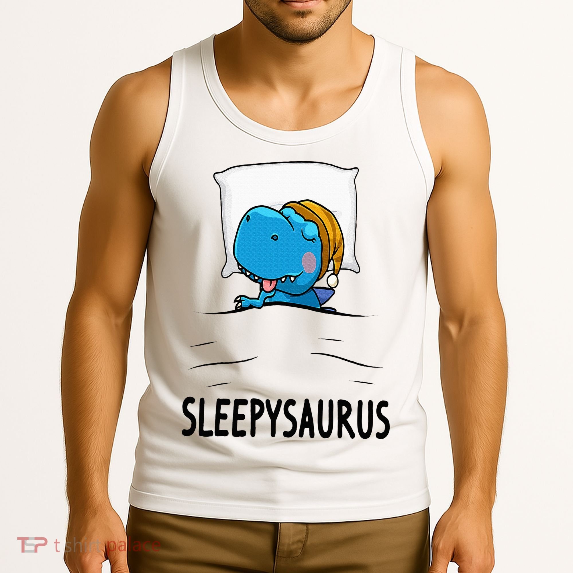 Sleepysaurus nightshirt Dinosaur Dino TRex nightgown Sleep Tank Top