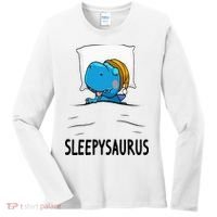 Sleepysaurus nightshirt Dinosaur Dino TRex nightgown Sleep Women's Long Sleeve Shirt thumb 0