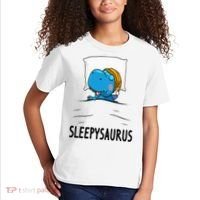 Sleepysaurus nightshirt Dinosaur Dino TRex nightgown Sleep Kids T-Shirt thumb 2