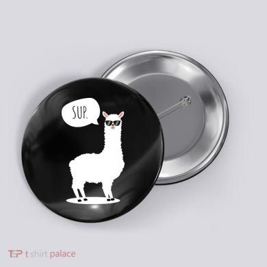 Sup No Drama Llama Alpaca Button