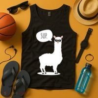 Sup No Drama Llama Alpaca Tank Top thumb 4