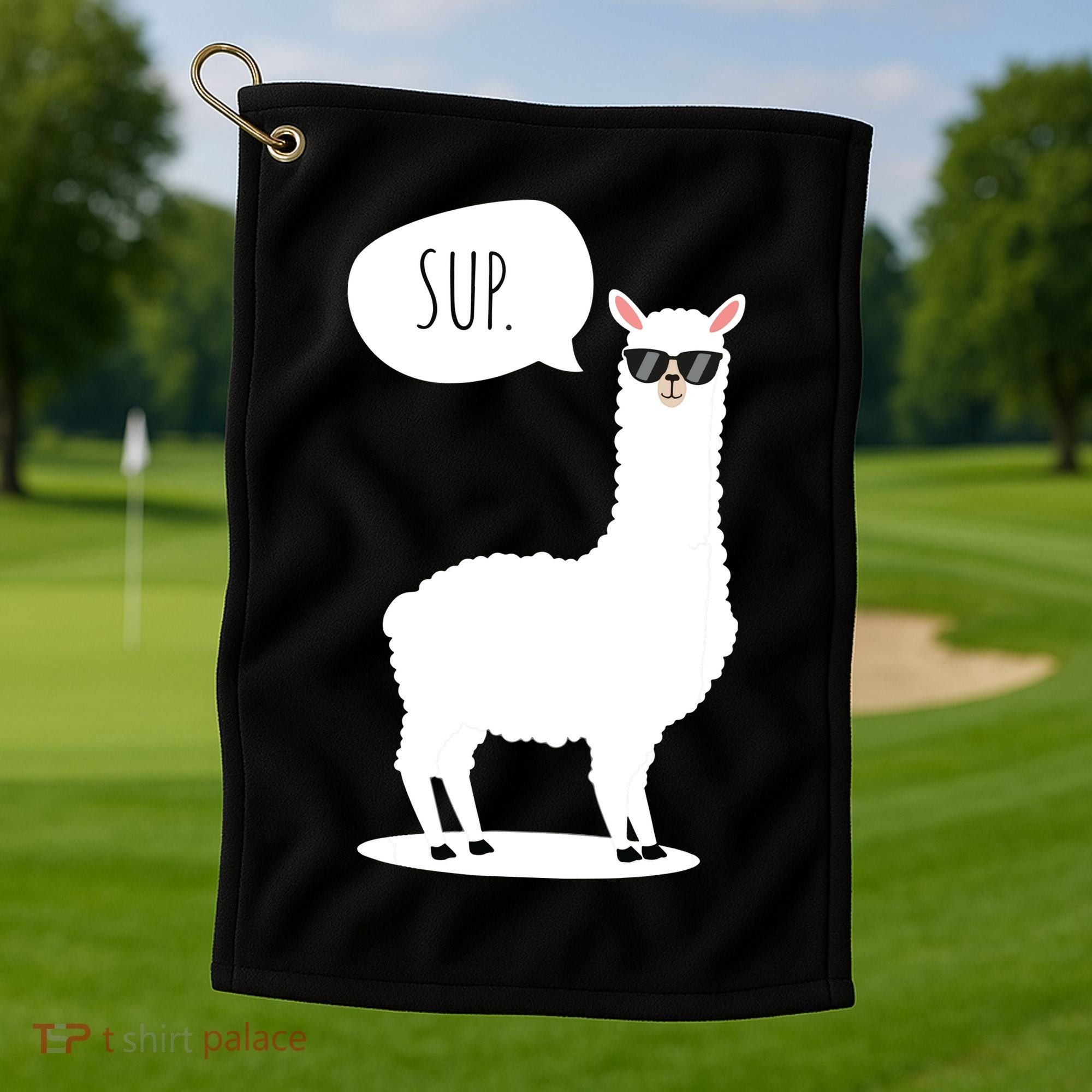 Sup No Drama Llama Alpaca Golf Towel