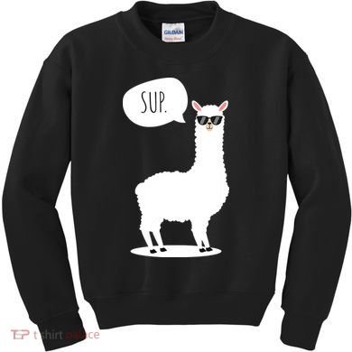 Sup No Drama Llama Alpaca Kids Sweatshirt