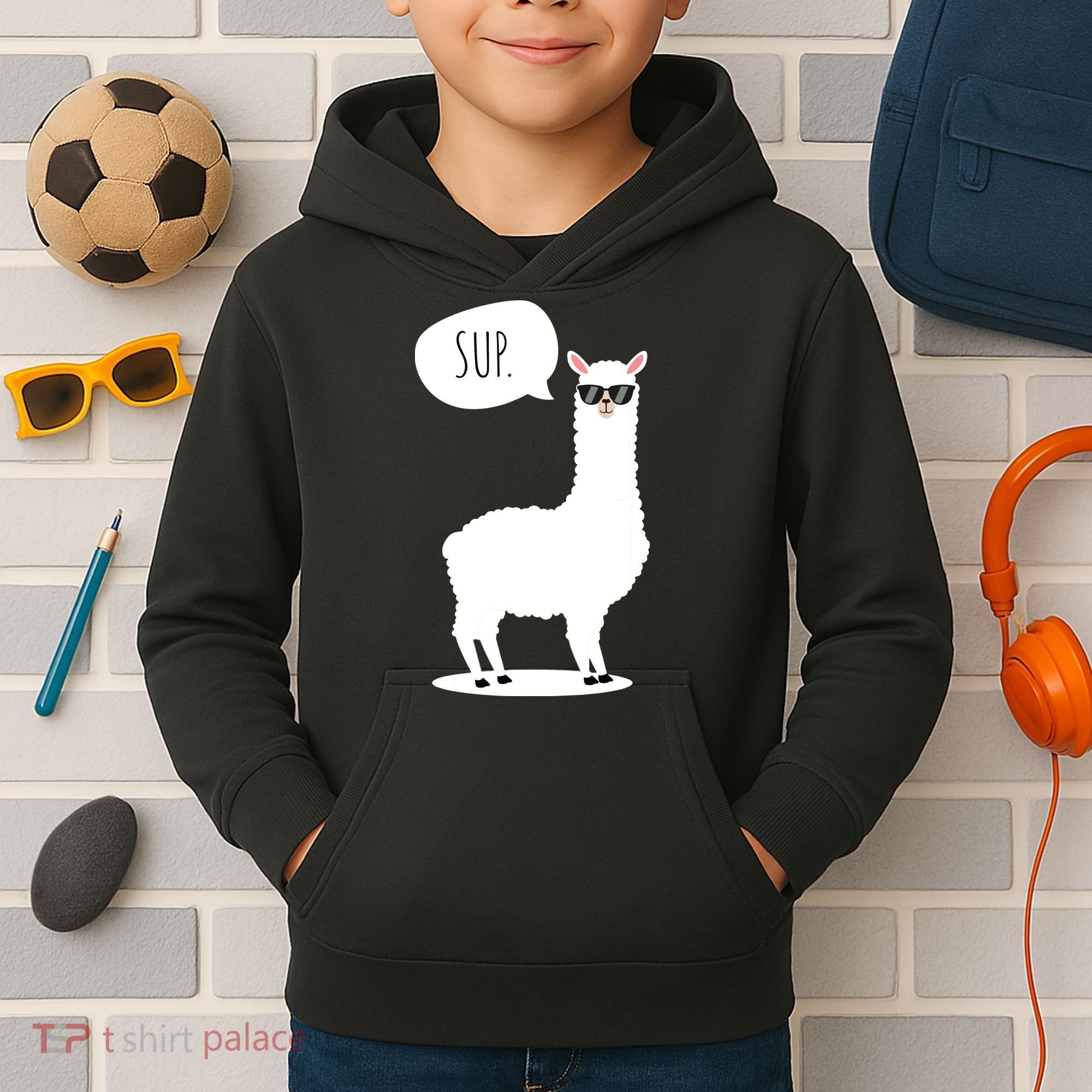 Sup No Drama Llama Alpaca Kids Hoodie