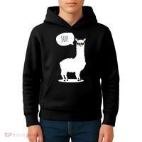 Sup No Drama Llama Alpaca Kids Hoodie thumb 4