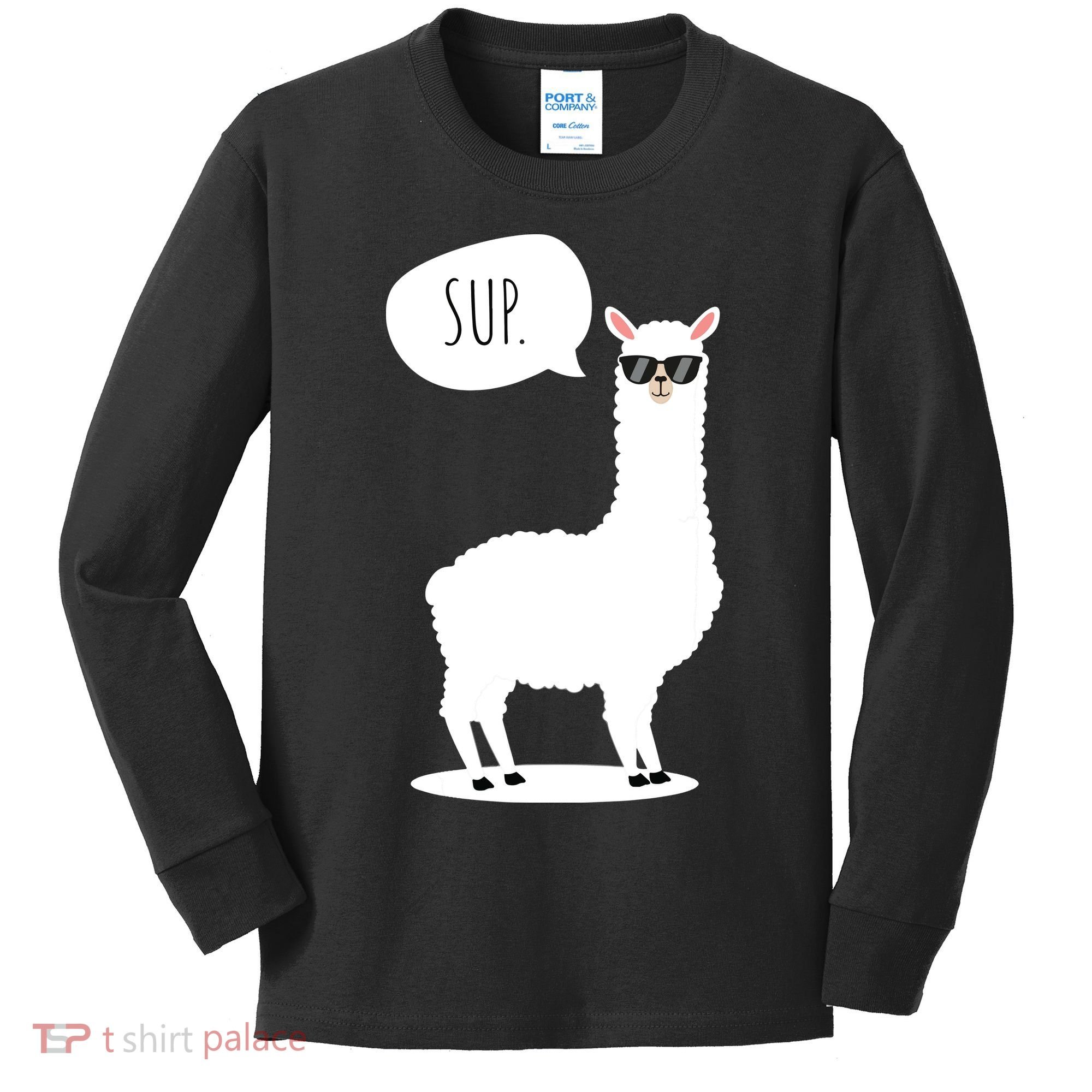 Sup No Drama Llama Alpaca Kids Long Sleeve Shirt