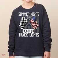 Summer Nights Dirt Track Lights Racing Motocross Gift Women's Sweatshirt thumb 0