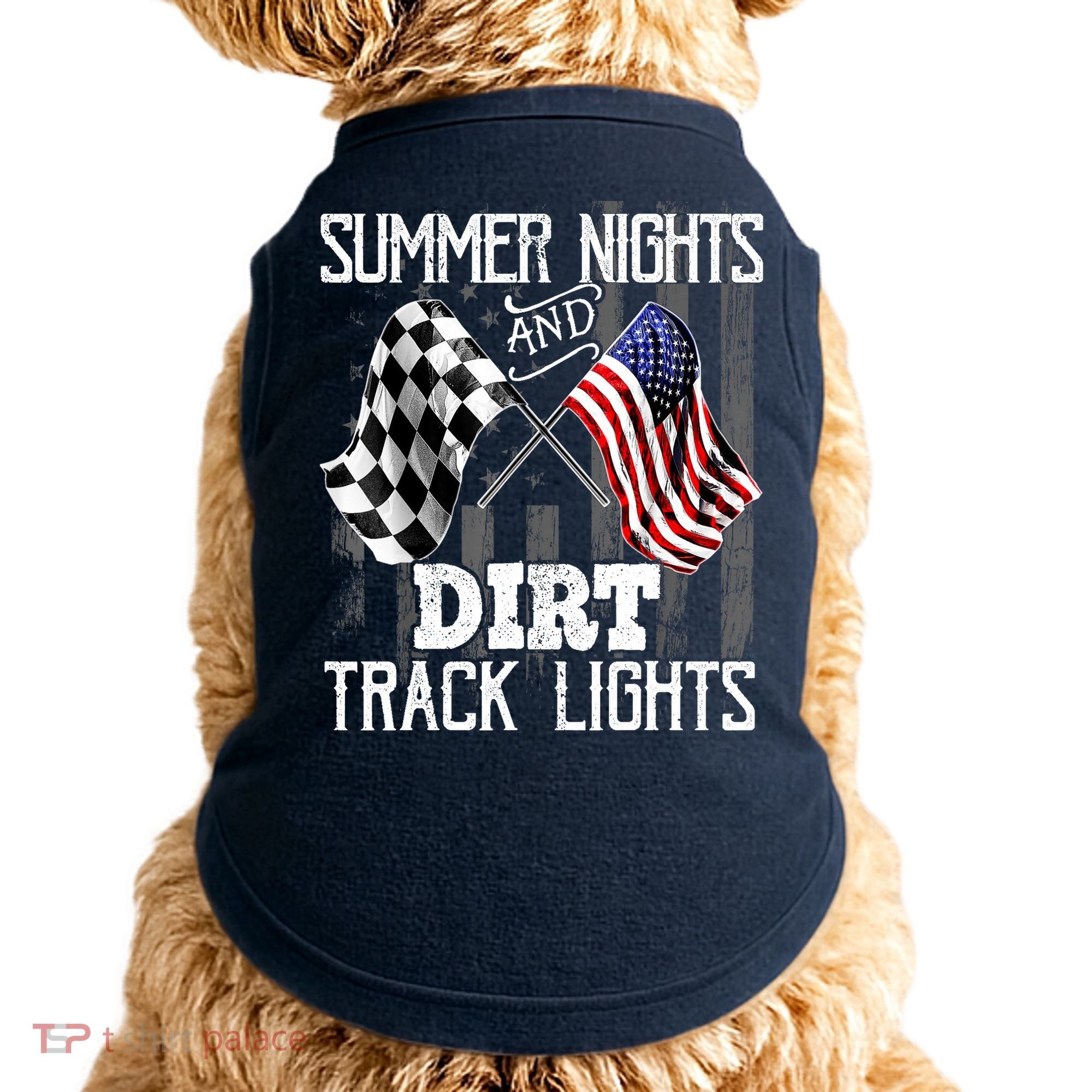 Summer Nights Dirt Track Lights Racing Motocross Gift Doggie Tank