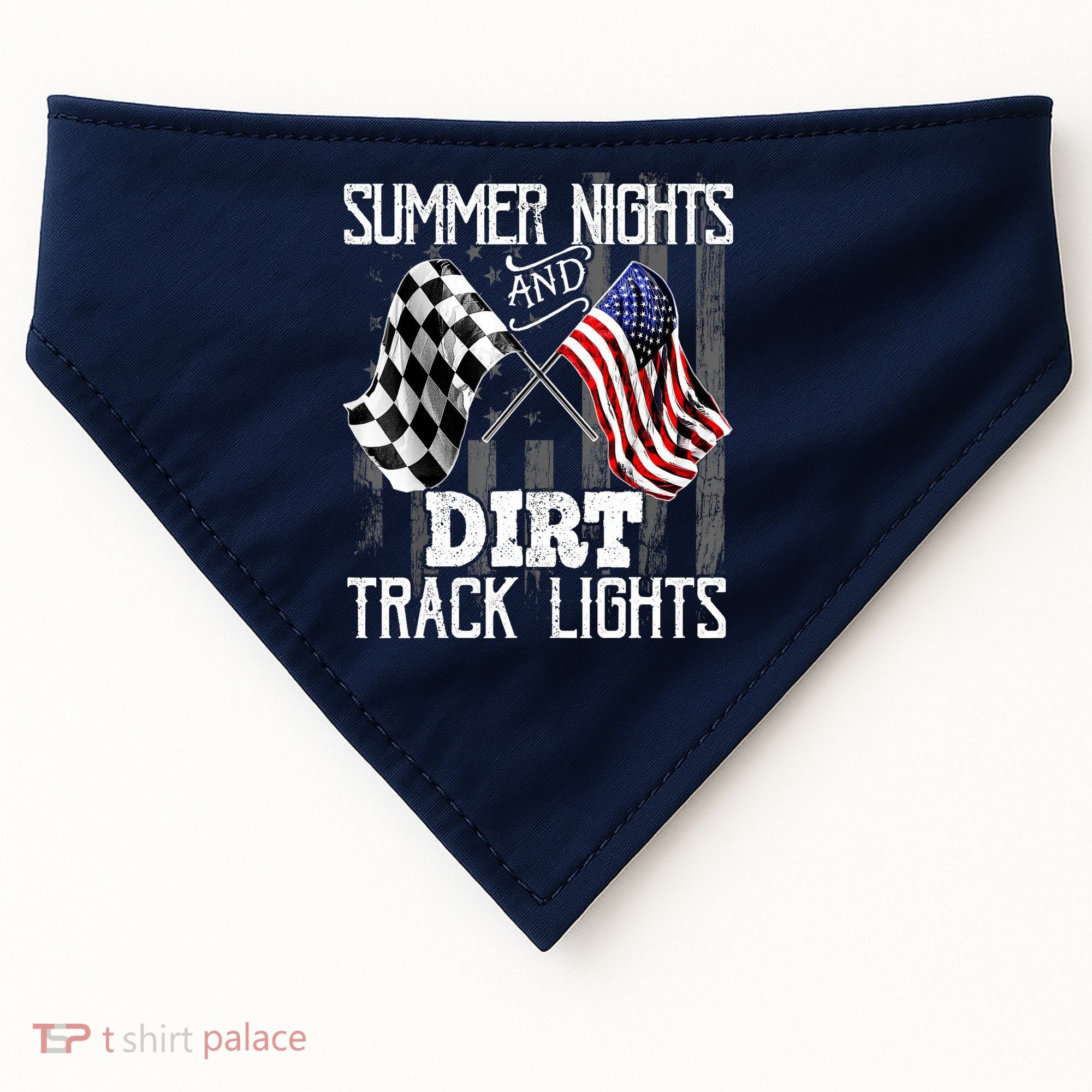 Summer Nights Dirt Track Lights Racing Motocross Gift USA-Made Doggie Bandana