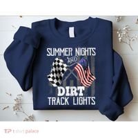 Summer Nights Dirt Track Lights Racing Motocross Gift Sweatshirt thumb 2