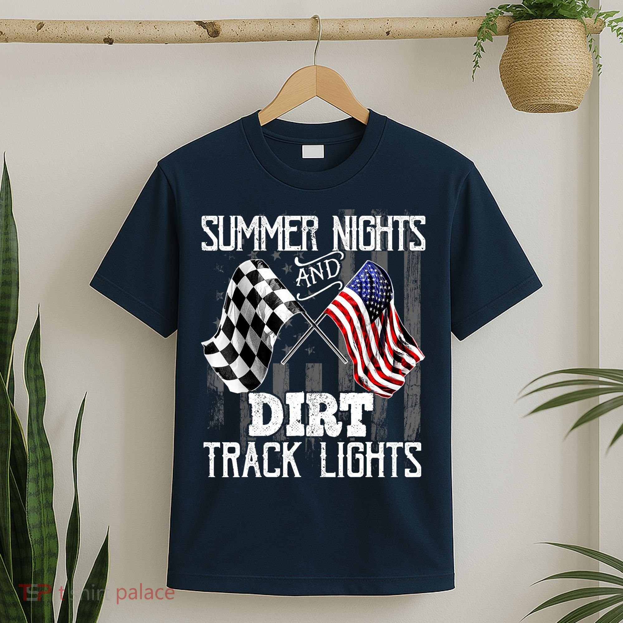 Summer Nights Dirt Track Lights Racing Motocross Gift T-Shirt
