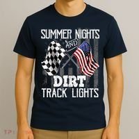 Summer Nights Dirt Track Lights Racing Motocross Gift T-Shirt thumb 3