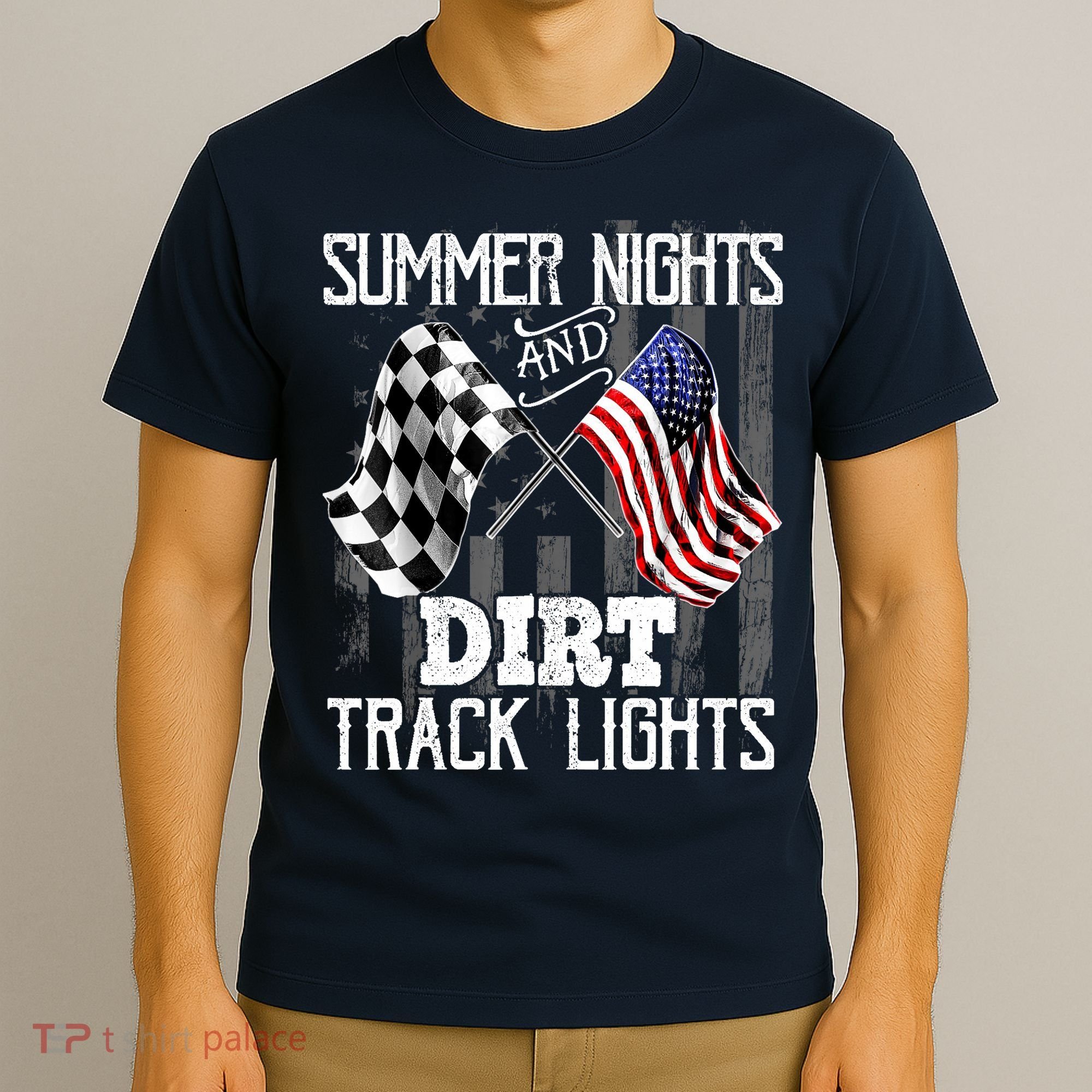 Summer Nights Dirt Track Lights Racing Motocross Gift T-Shirt