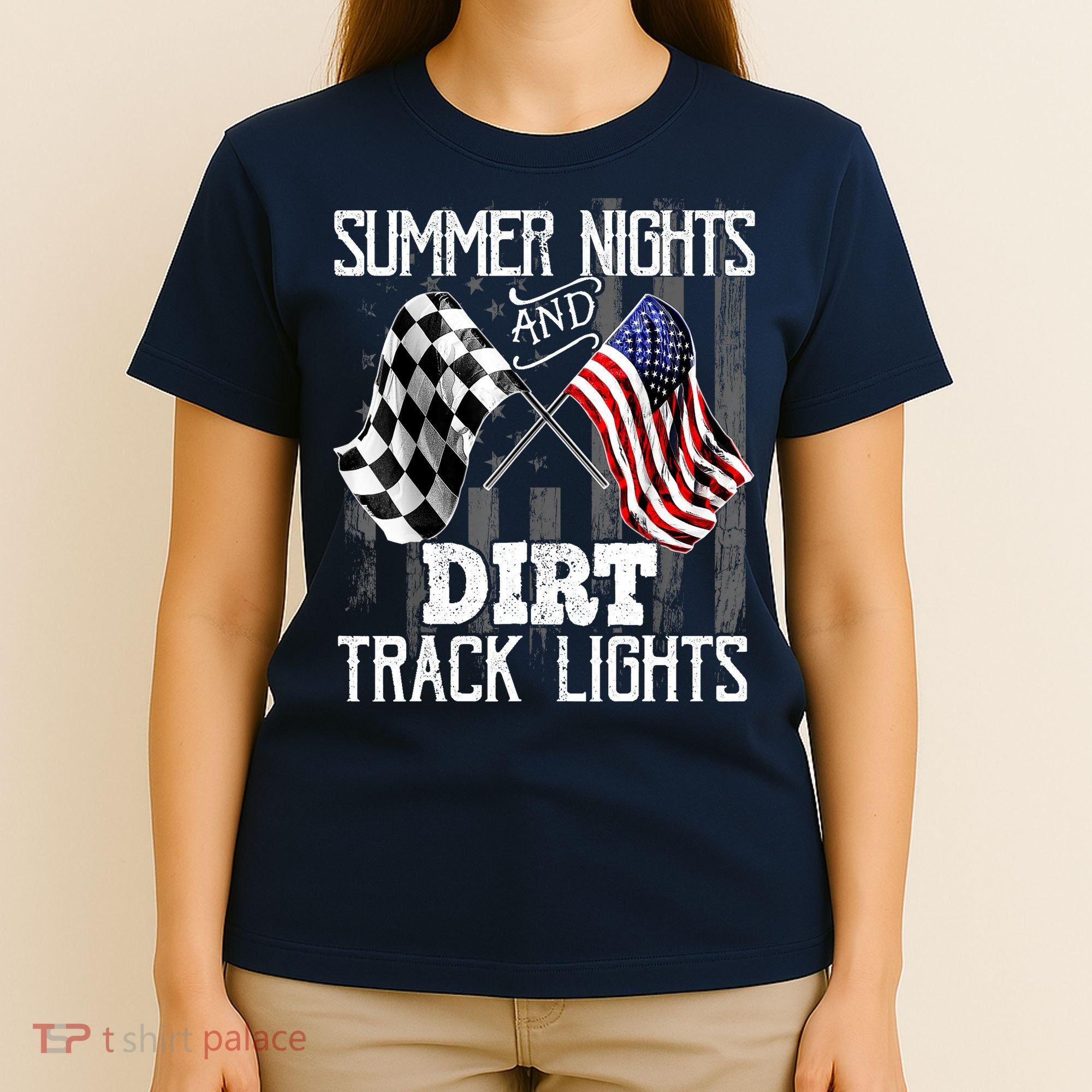 Summer Nights Dirt Track Lights Racing Motocross Gift T-Shirt