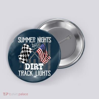 Summer Nights Dirt Track Lights Racing Motocross Gift Button