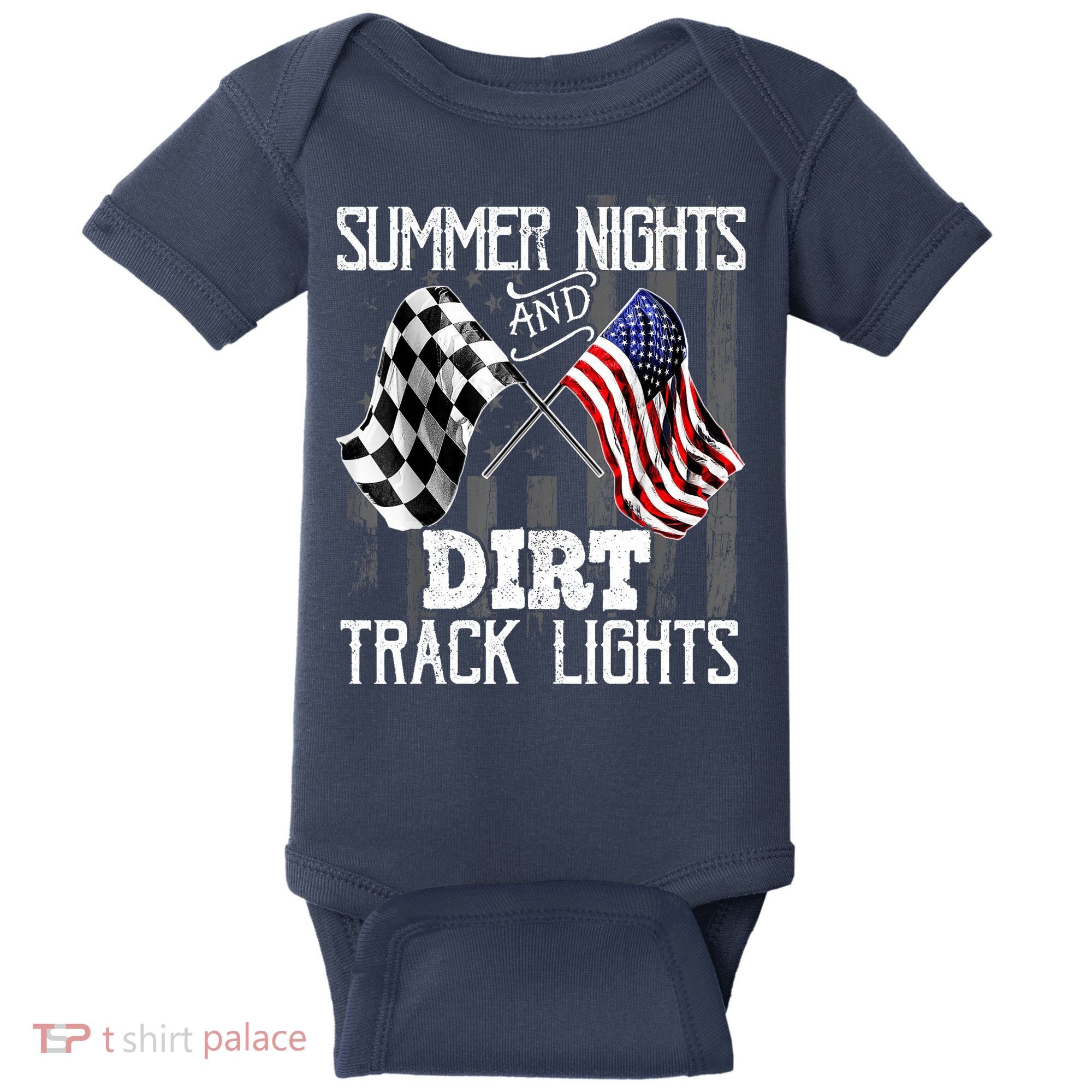 Summer Nights Dirt Track Lights Racing Motocross Gift Baby Bodysuit