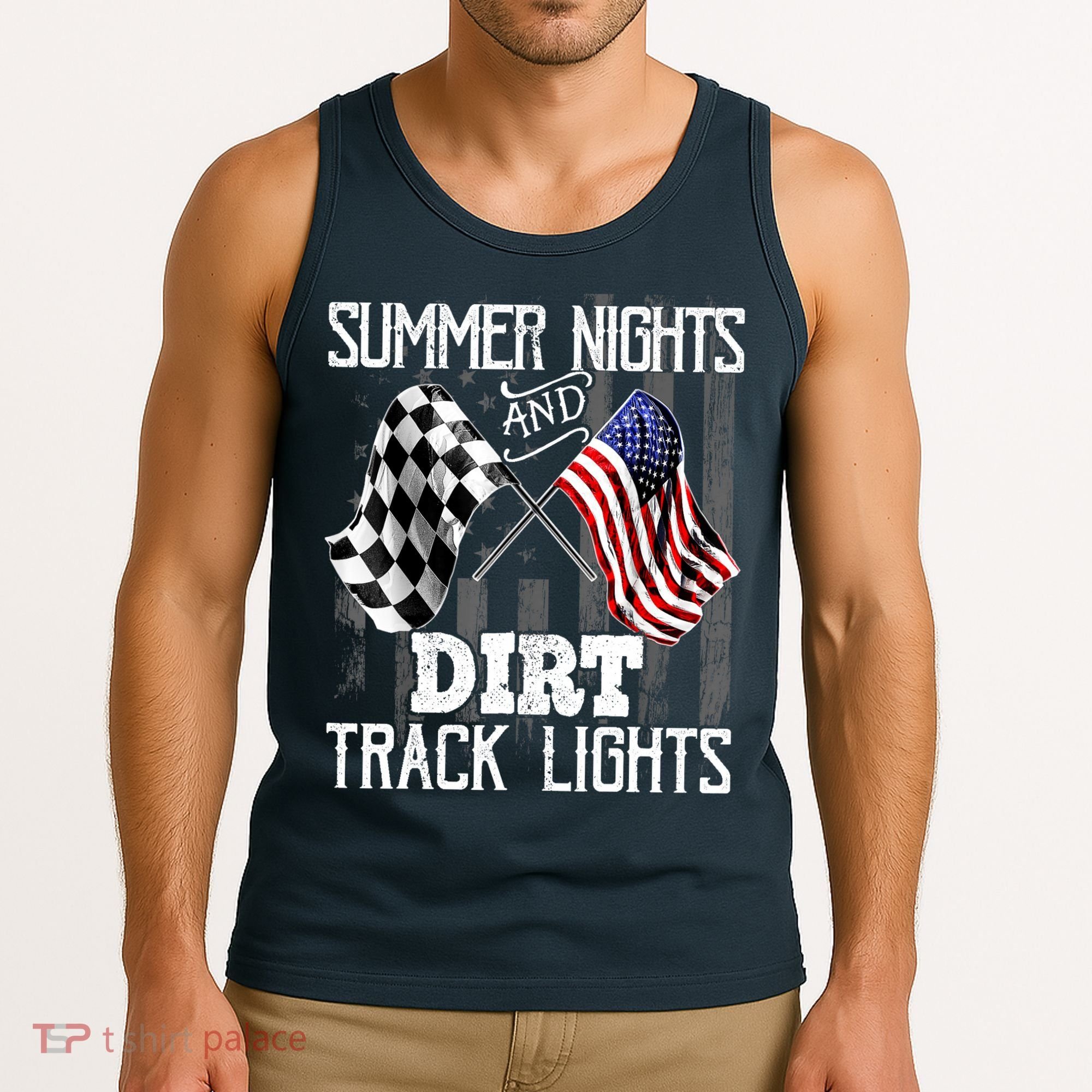 Summer Nights Dirt Track Lights Racing Motocross Gift Tank Top