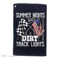 Summer Nights Dirt Track Lights Racing Motocross Gift Golf Towel thumb 0