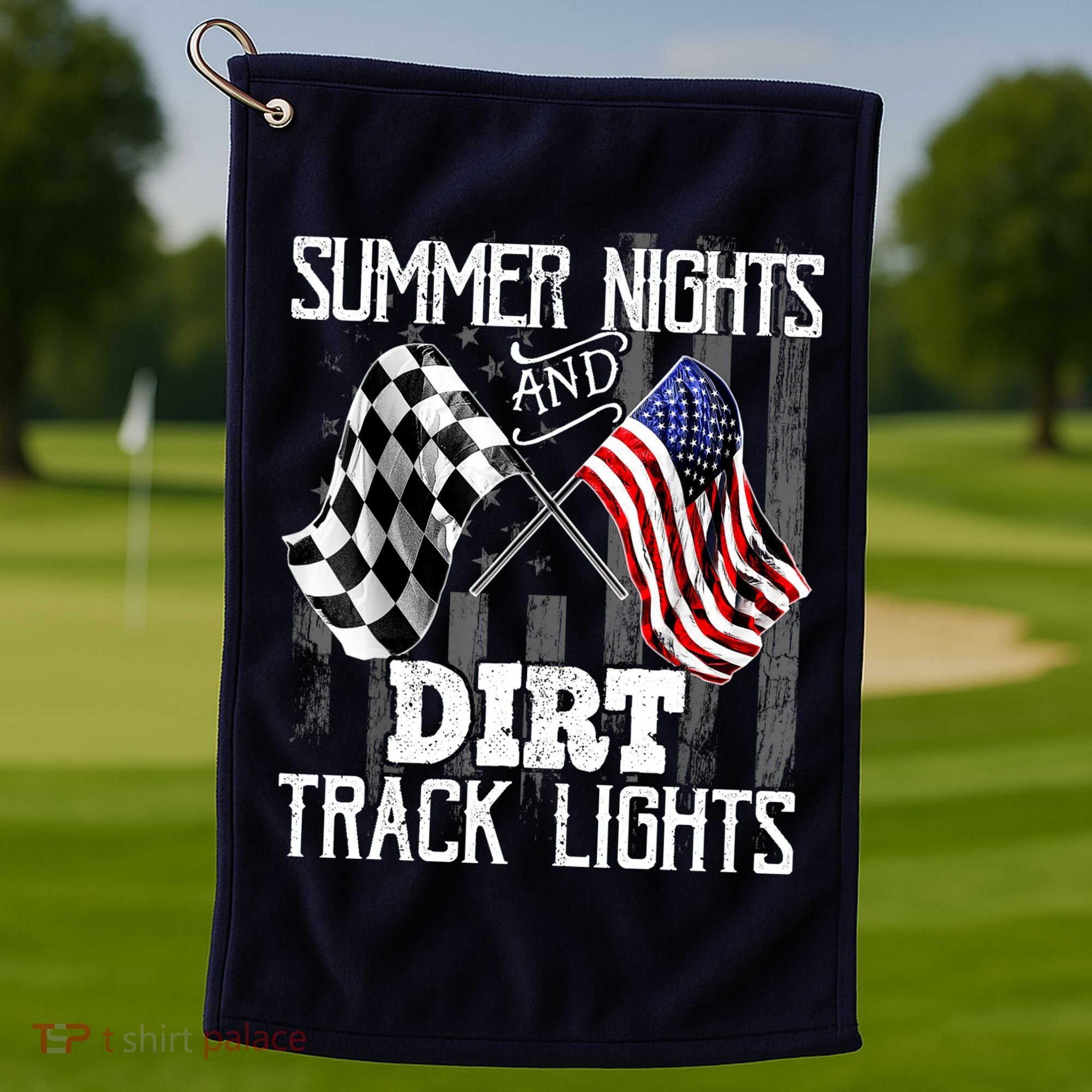 Summer Nights Dirt Track Lights Racing Motocross Gift Golf Towel